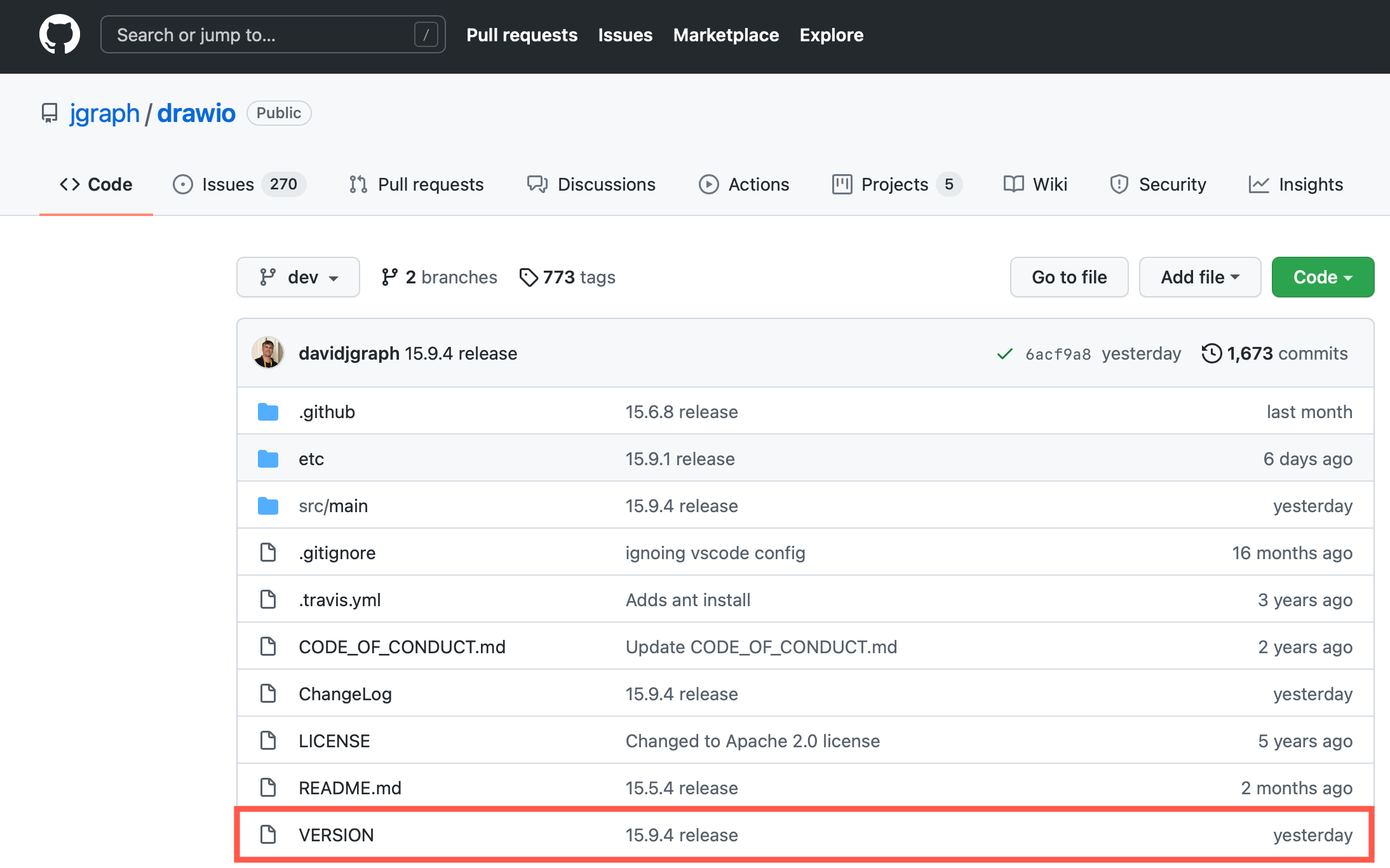 Check our drawio repository on GitHub to see what the current version is
