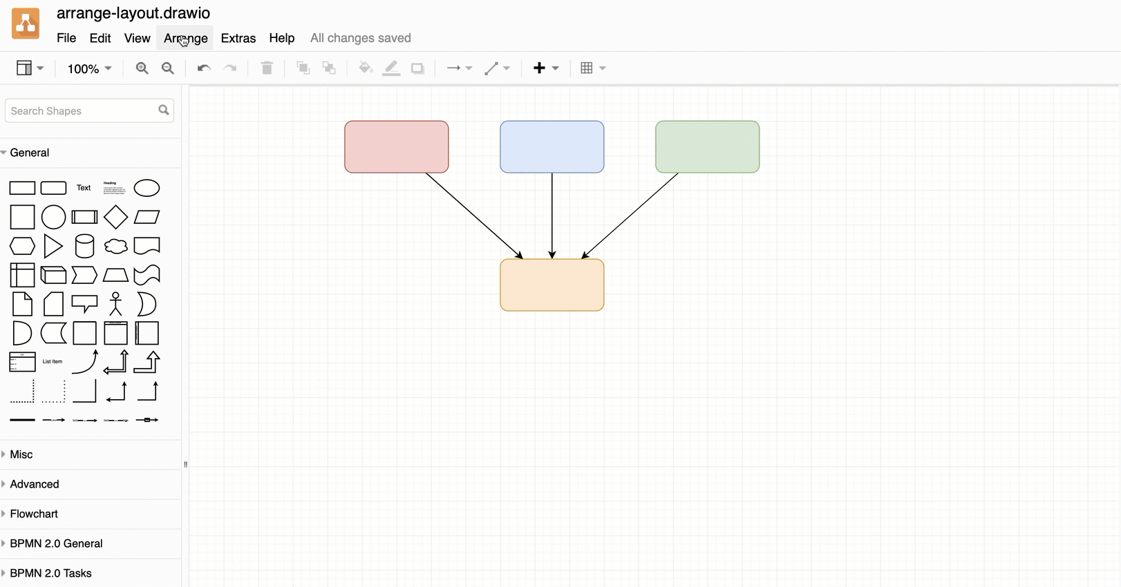 Apply a layout via Arrange /> Layout > Parallels to automatically rearrange and expose overlapping connectors