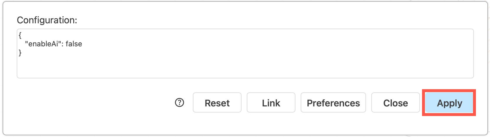 Set the enableAI option to false in the draw.io configuration to disable the Generate in the template library, the Generate menu and search options, and the sparkle tool