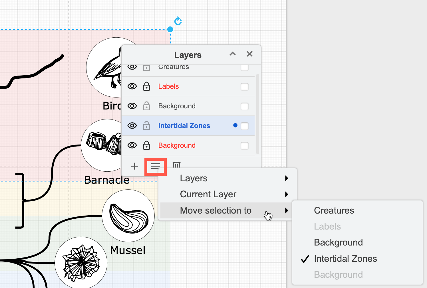Layers in draw.io make it easier to assemble an infographic