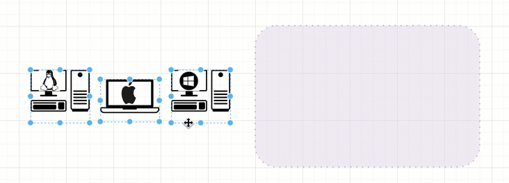 Drag and drop device shapes into the zone container shape