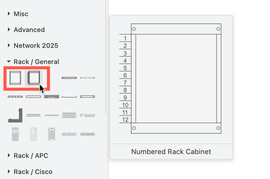 Add a rack shape to your diagram