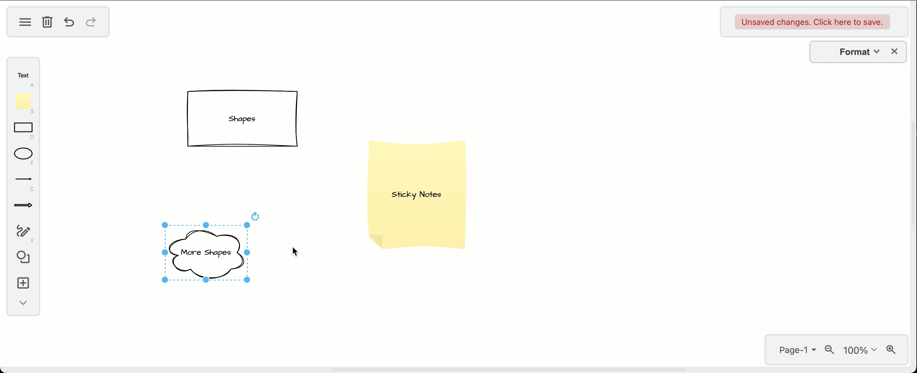 Drag connectors between shapes or add them from the toolbar in the draw.io online whiteboard