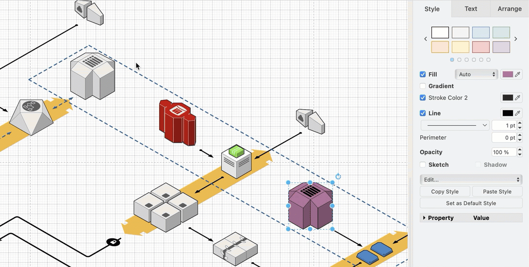 The updated Mockups and AWS 3D shape libraries allow you to customise multi-colour shapes