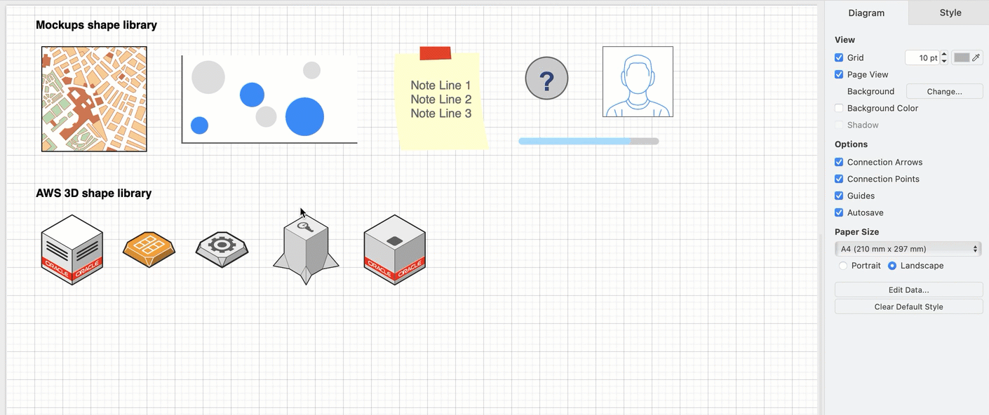 The updated Mockups and AWS 3D shape libraries allow you to customise multi-colour shapes